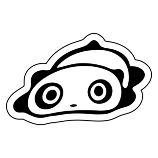 Floppy Panda Sticker (Black)